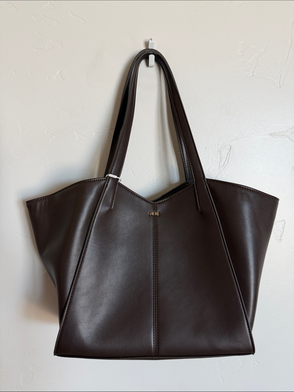 JW PEI Dark Brown V-Cut Tote